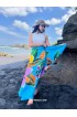 Hand Painted Floral Sarong in Light Blue color